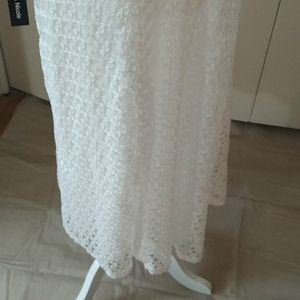 White lace midi skirt size large New